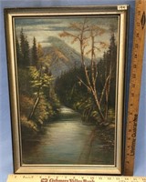 Antique framed original oil by Alma R. Laraine 191