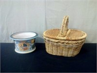 Flower pot and Wicker Basket