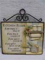 Metal sign, Kitchen Rules