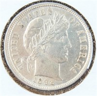 Coin 1892 Barber Dime Gem BU