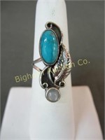 Navajo Ring: Size 6 Mother of Pearl, Turquoise,
