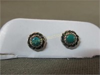 Earrings: Turquoise & Sterling Silver