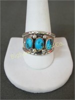 Navajo Ring: Size 12.25 Kingman Turquoise