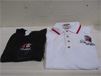 2 Nascar shirts, White-L, Black-XL