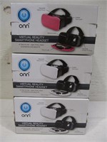 3 Virtual Reality Smartphone Headsets, pink/white