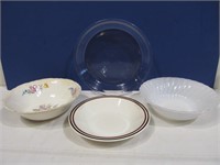 Group of bowls & pie plate