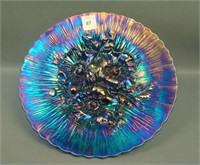Northwood Electric Blue Poppy Show Plate. 9 3/8"