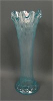 Northwood Ice Blue Tree Trunk Swung Vase. 10 1/2"