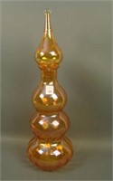 Czech Glass Marigold Blown Swirl Teardrop Decanter