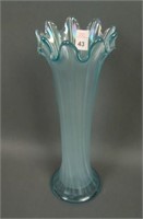 Northwood Ice Blue Thin Rib Standard-Size Vase.