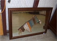 Mirror w/ Attached Wooden Horse Head
