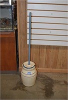 Casey Hand Turned Churn w/ Blue Wooden Dasher
