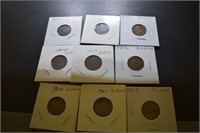 (9) Indian Head Pennies - 1900-09
