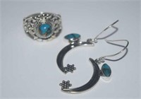 Sterling Silver Earrings w/ Turquoise and Sterling