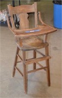 Vtg Wooden High Chair