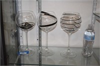 Set of Three Oversized Hand Blown Wine Glasses