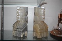 Carved Onyx Bookends