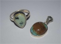 Sterling Silver Ring w/ Turquoise and Sterling