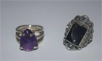 Sterling Silver Ring w/ Amethyst, and Sterling