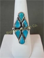 Navajo Ring Size 7.5 Sleeping Beauty Turquoise