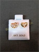 Heart Earrings: 14K Gold & CZ's