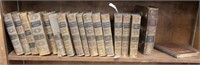 17pc Antique leather bound Books;  Cooper's