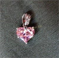 Heart Pendant: Pink Ice, Sterling Silver