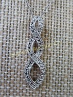 18" Diamond Necklace, Sterling Silver