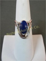 Ring: Size 5, Lapis, Lazuli, Sterling