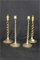 4pc Solid Brass spiral  Candle Sticks