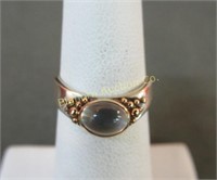Custom Ring: Size 5.25 Moonstone, 14K & Sterling