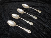 4 count old Panama Silver serving spoons
