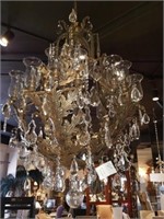 Chandelier French Baroque 18 Light w/ Crystals