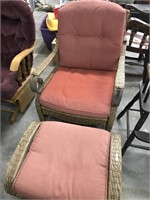Wicker chair with cushions-has some damage