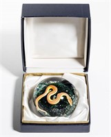 CONTEMPORARY BACCARAT SNAKE LAMPWORK PAPERWEIGHT,