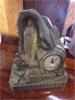 Fantastic Vintage Religious Metal Mantle Clock