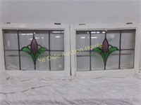 Matching Three Color Stained Glass Windows