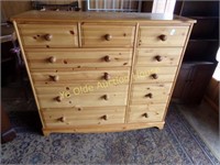 Large Knotty Pine Lingere Chest with 11 Drawers