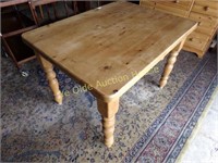 Rustic Pine Kitchen Table with Chunky Legs and