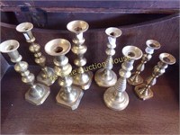 Grouping of Brass Candlesticks
