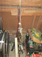 8 Fishing rods and reels and fishing net