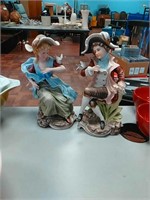 Man & woman Victoria era porcelain figurines