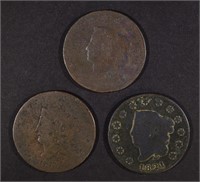 1816, 21 & 22 LARGE CENTS, GOOD
