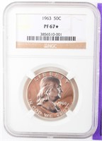 Coin 1963 Franklin Half Dollar NGC Proof 67