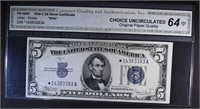 1934-C $5 SILVER CERTIFICATE "WIDE"
