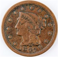 Coin 1847  United States Large Cent in VF