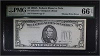 1988A $5 FEDERAL RESERVE NOTE PMG 66EPQ