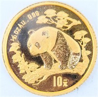 Coin  1997 1/10 Ounce .999 Gold Panda Proof