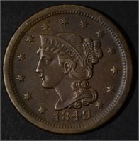 1849 LARGE CENT  AU/BU