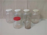 Large glass jars and old bottle